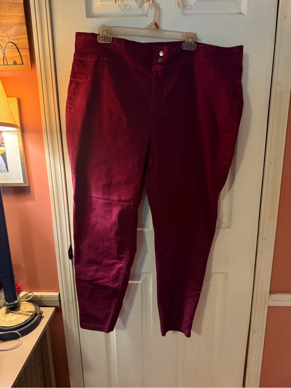 Terra & Sky Deep Wine Colored Women's pull on Pants
